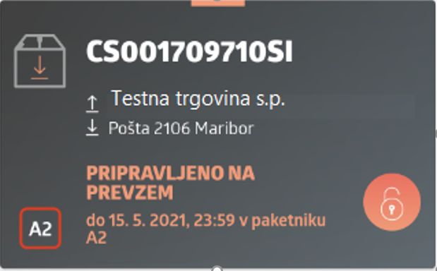 Odpiranje paketnika